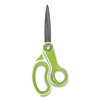 Westcott CarboTitanium Bonded Scissors, 8" Long, 3.25" Cut Length, White/Green Bent Handle 17444